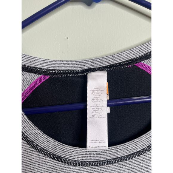 Lucy striped tech dashing run long sleeve top Large - Picture 3 of 5